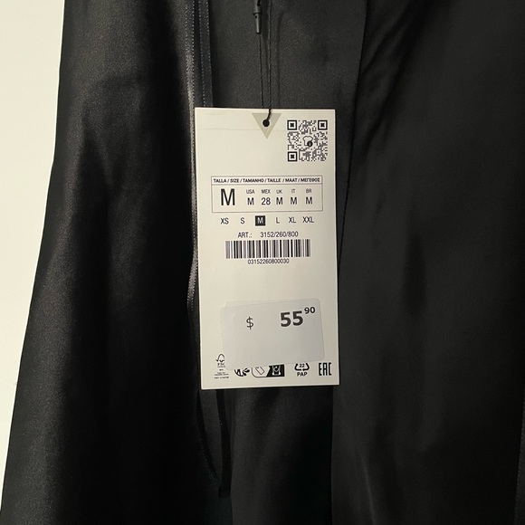 Zara Black Draped Satin Effect Dress - Picture 6 of 6